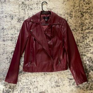 Maroon leather jacket